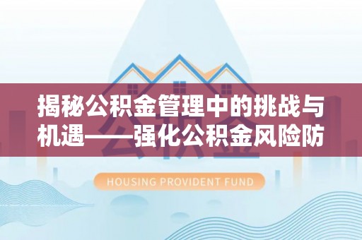 尼勒克揭秘公积金管理中的挑战与机遇——强化公积金风险防控的多维策略