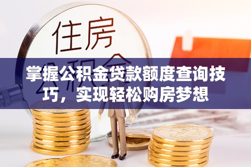 尼勒克掌握公积金贷款额度查询技巧，实现轻松购房梦想