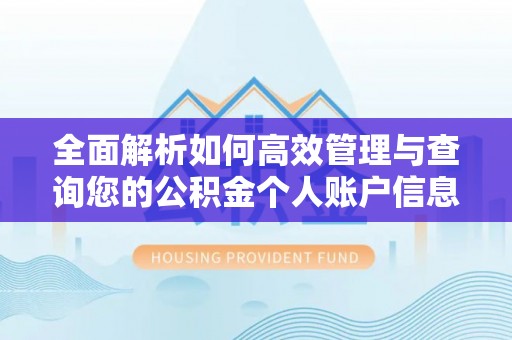 尼勒克全面解析如何高效管理与查询您的公积金个人账户信息