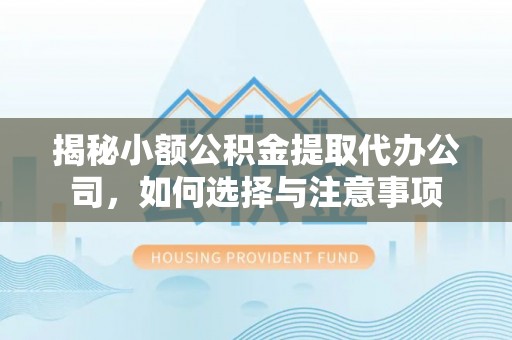 尼勒克揭秘小额公积金提取代办公司，如何选择与注意事项