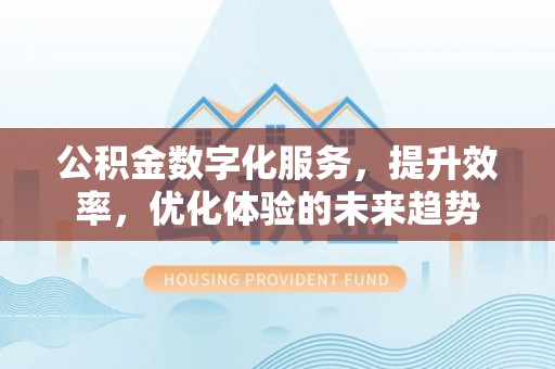 尼勒克公积金数字化服务，提升效率，优化体验的未来趋势