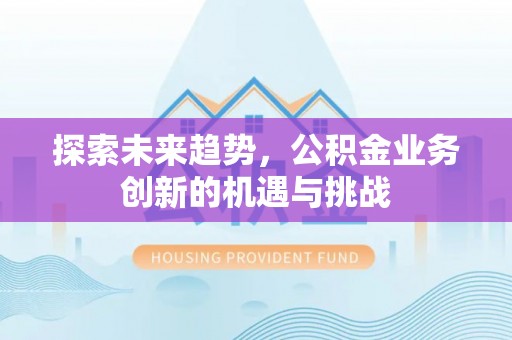 尼勒克探索未来趋势，公积金业务创新的机遇与挑战