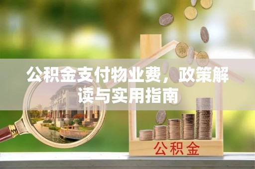尼勒克公积金支付物业费，政策解读与实用指南
